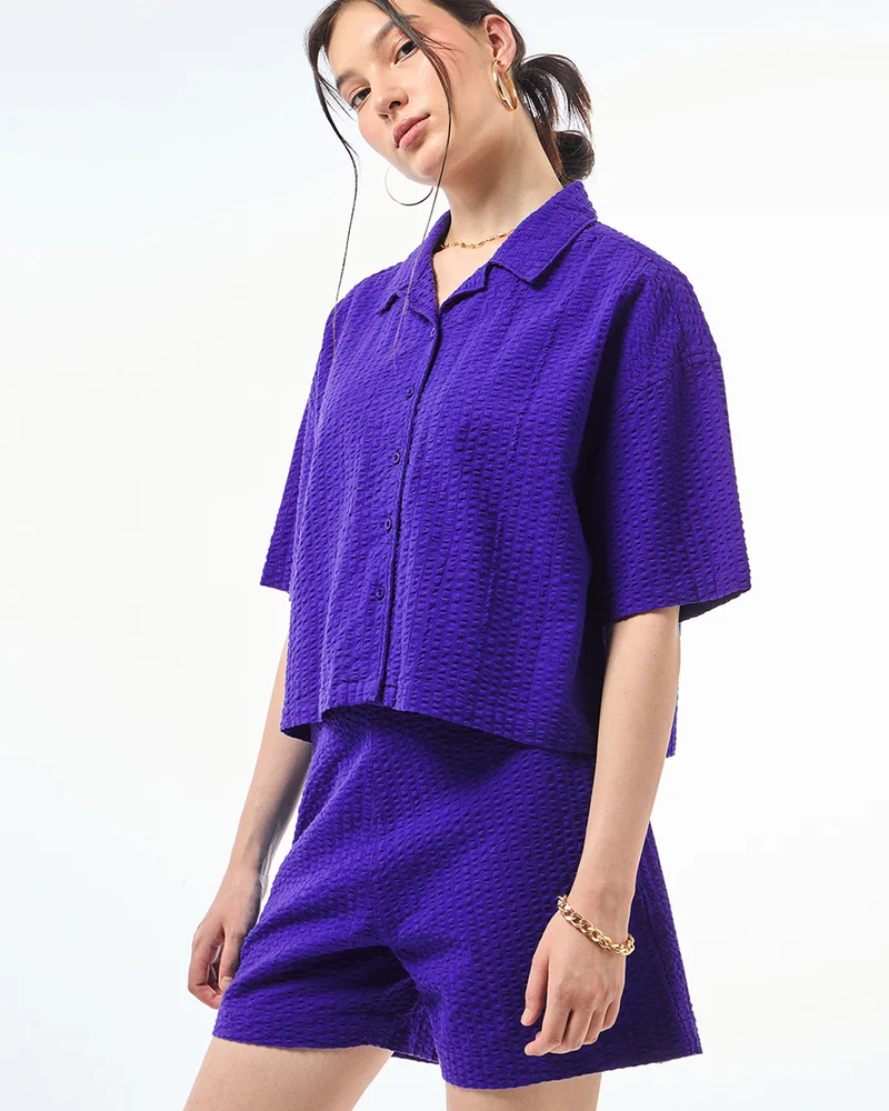 بيواكوف Women's Blue Oversized Co-ordinates